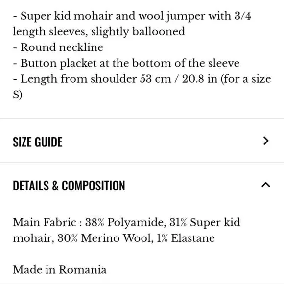 NWOT Sezane Rosalie Mohair/Wool Jumper. - Picture 8 of 8